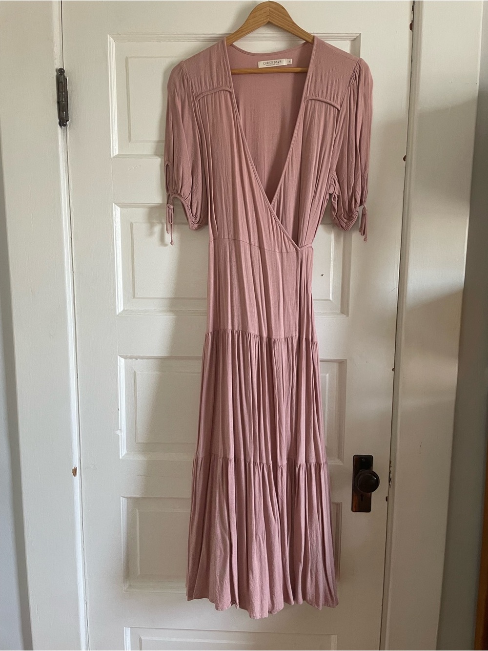 Christy  Dawn Wrap Maxi Dress in Dusty Rose